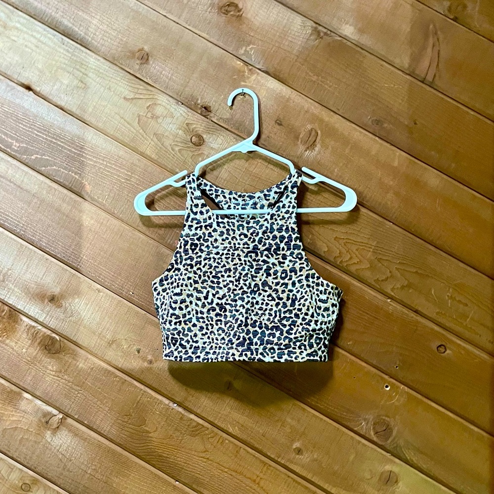 Outdoor Voices Leopard Print Move Free Crop Top